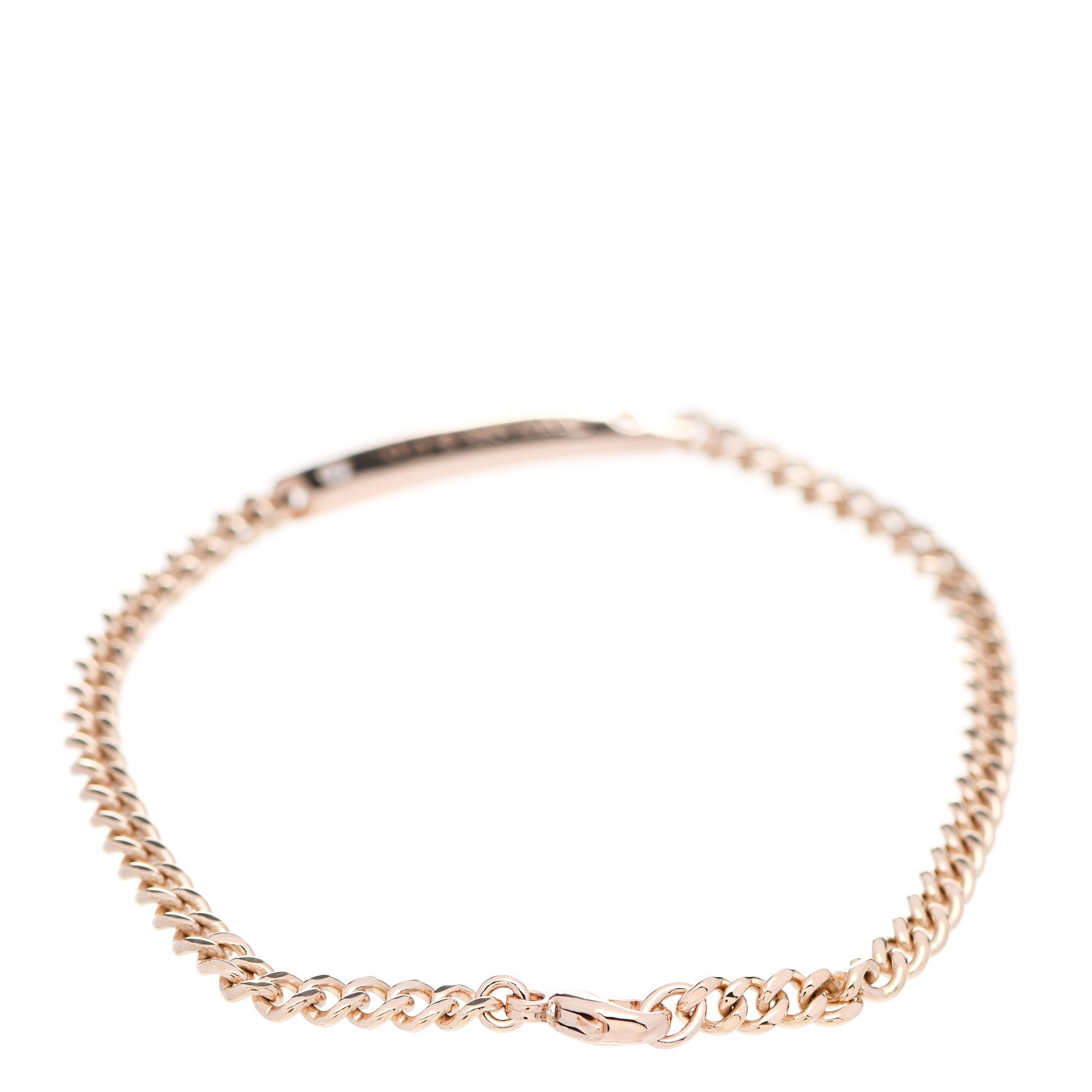Tiffany 18K Rose Gold Diamond Micro Link ID Chain Bracelet 3 of 5