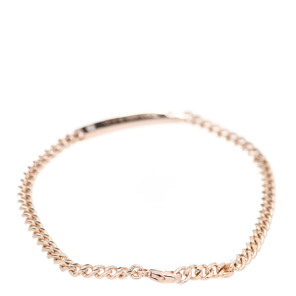 Tiffany 18K Rose Gold Diamond Micro Link ID Chain Bracelet 3 of 5