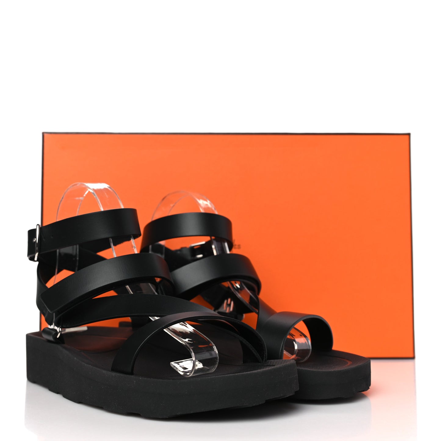 Calfskin Womens Galaxy Sandals 38.5 Black