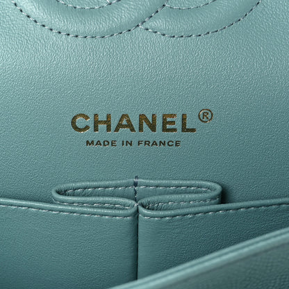 Chanel Caviar Quilted Medium Double Flap Light Blue 6 of 9