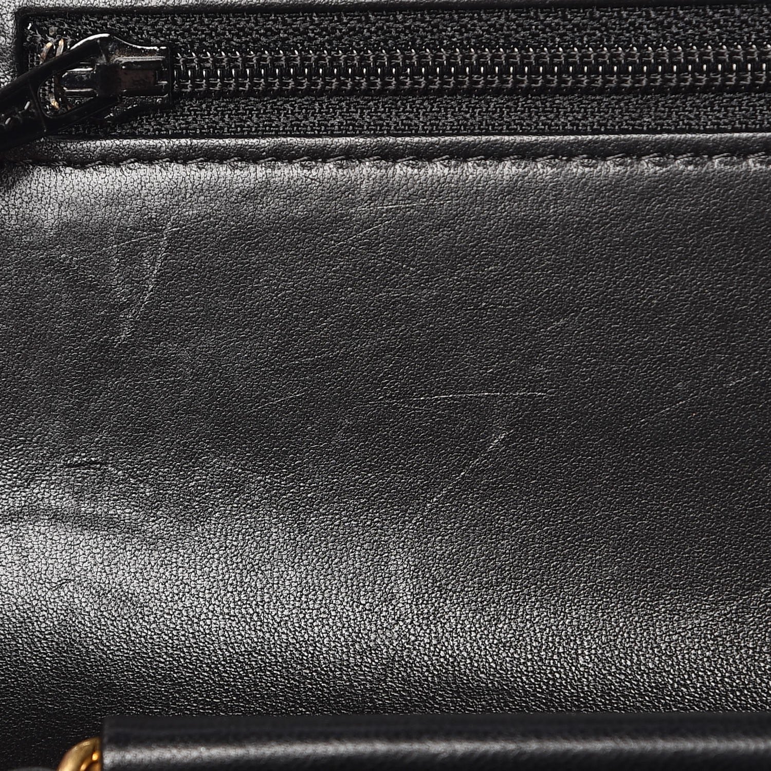 Chanel Lambskin Quilted Boy Wallet On Chain WOC Black 10 of 11