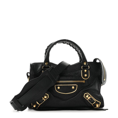 Balenciaga Chevre Gold Metallic Edge Hardware Mini City Black 1 of 10