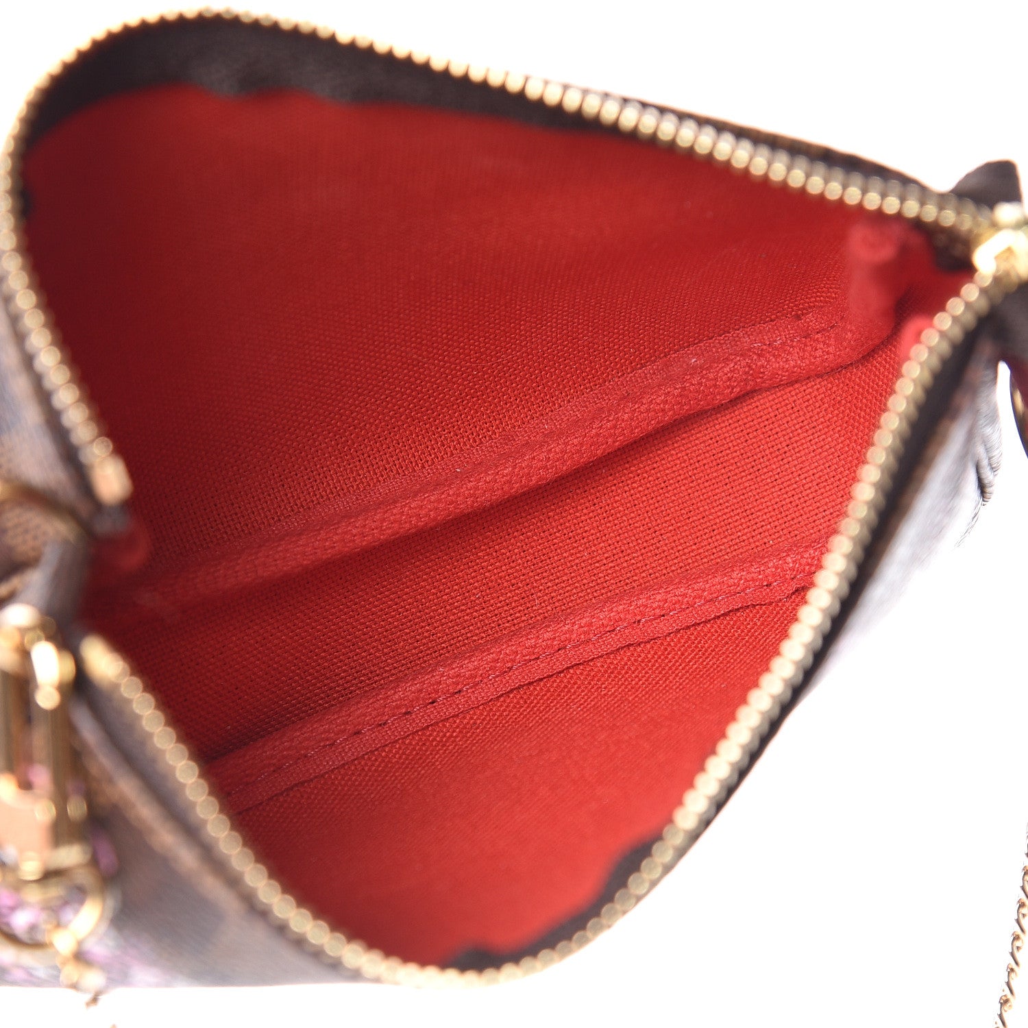 Louis Vuitton Damier Ebene 2019 Christmas Animation Mini Pochette Accessories Red 6 of 8