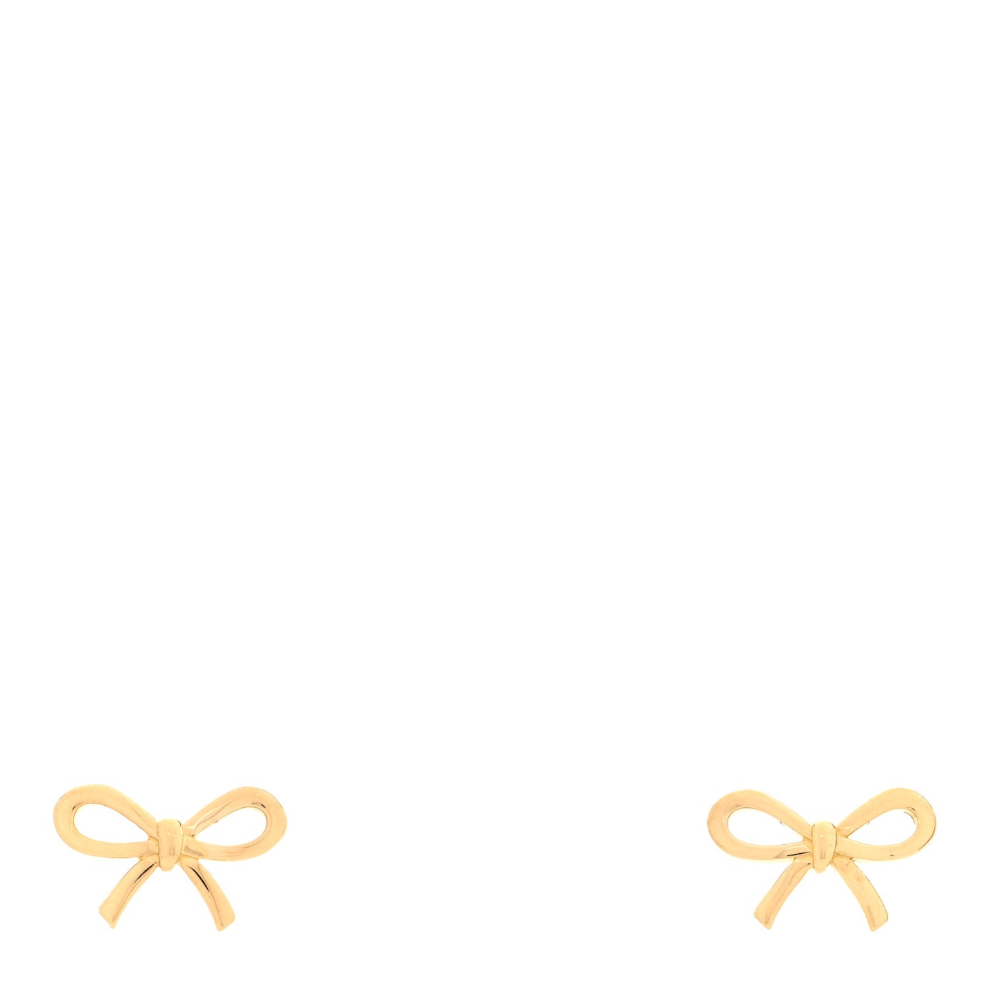 18K Yellow Gold Bow Earrings