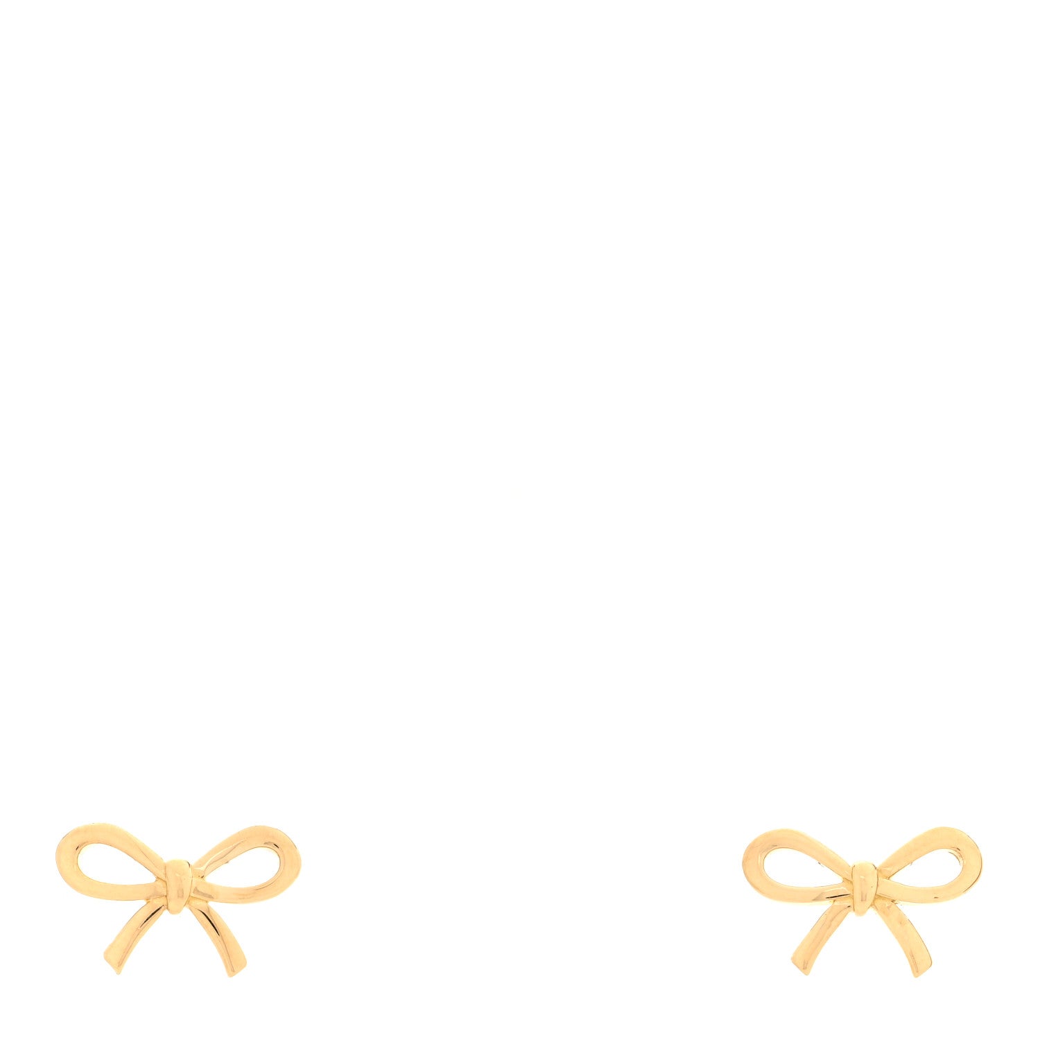 Tiffany 18K Yellow Gold Bow Earrings 1 of 4