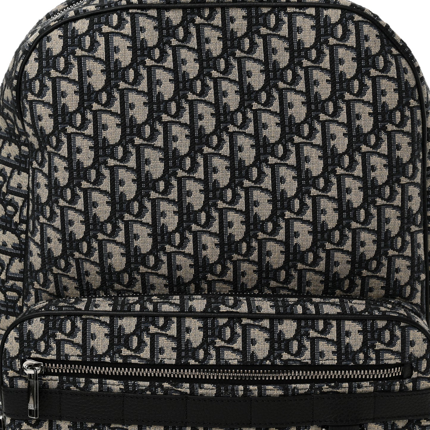Oblique Calfskin Rider Backpack Beige Black