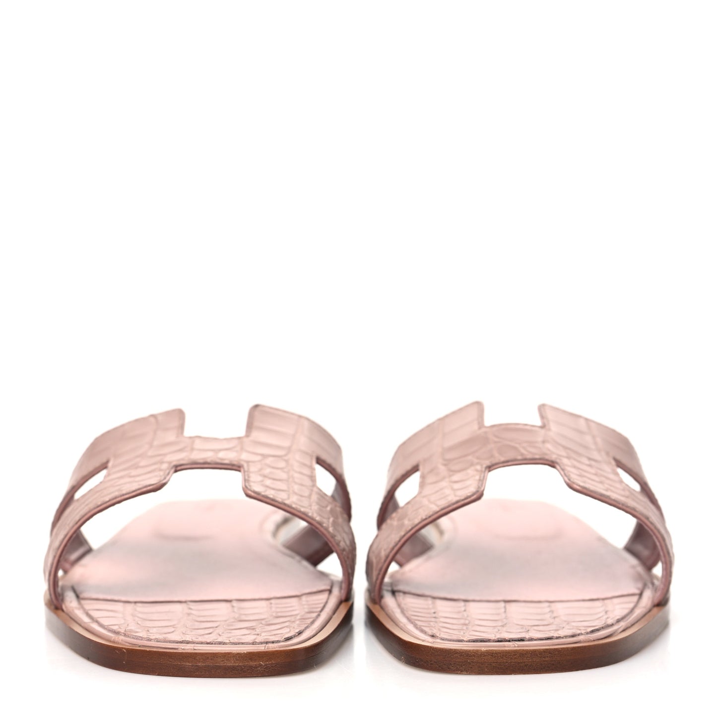 Matte Crocodile Oran Sandals 39.5 Blush