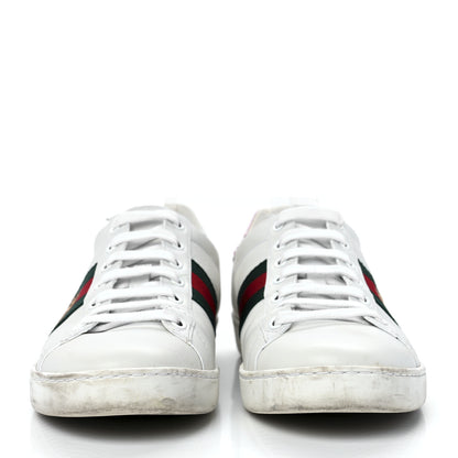 Gucci Calfskin Ayers Bee Embroidered Womens Ace Sneakers 39 White Green 2 of 12