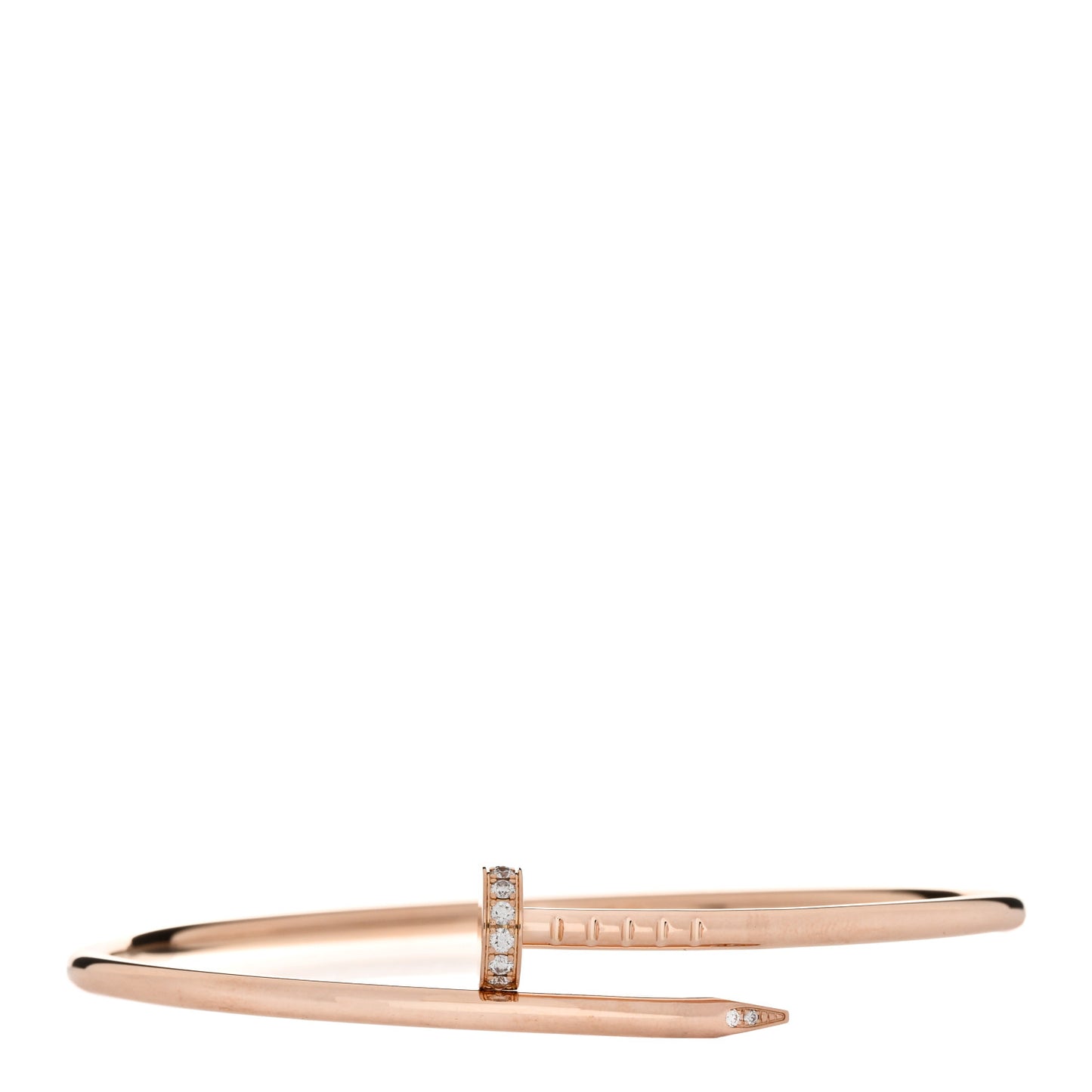 18K Pink Gold Diamond Small Juste Un Clou Bracelet 16