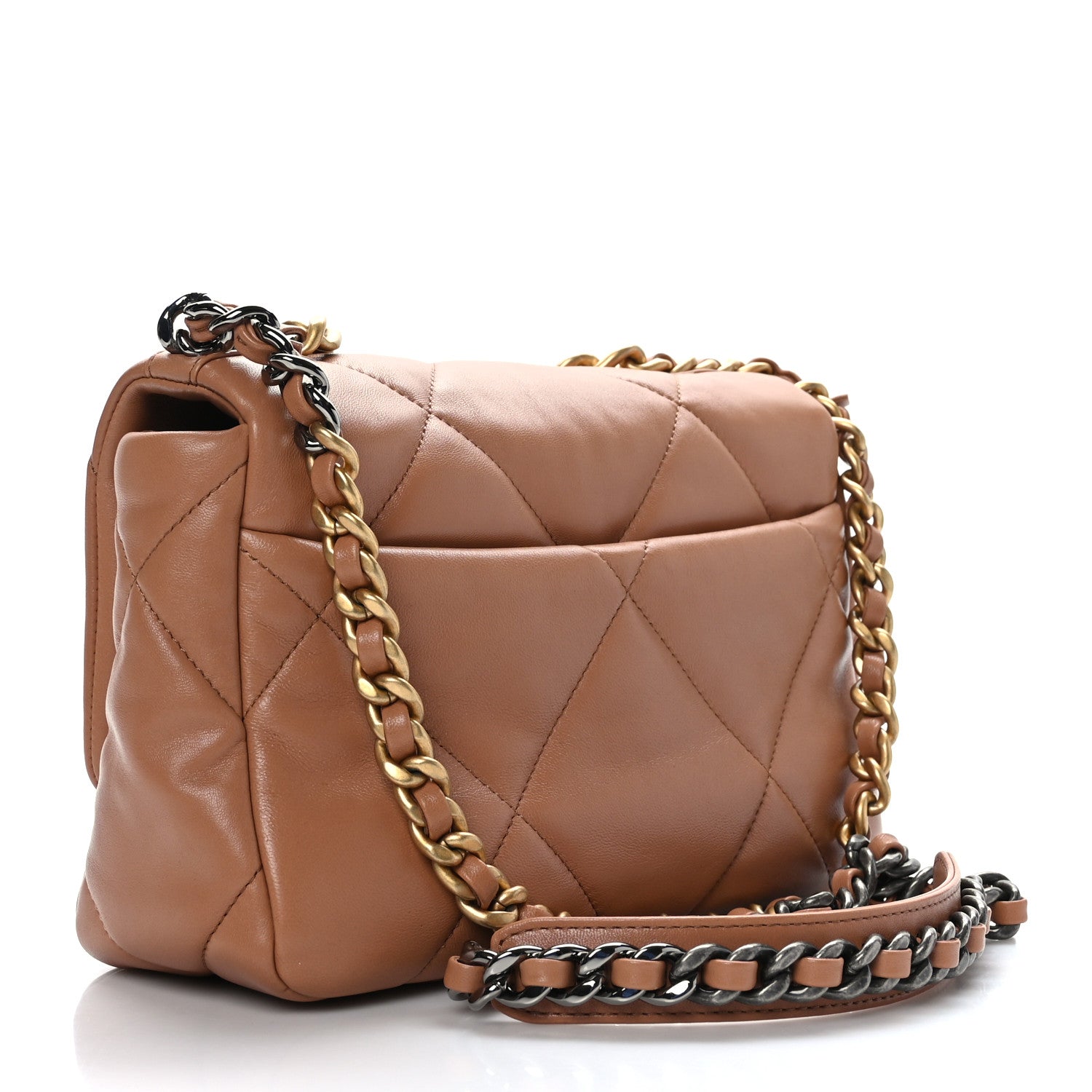 Chanel Lambskin Quilted Medium Chanel 19 Flap Brown 3 of 9