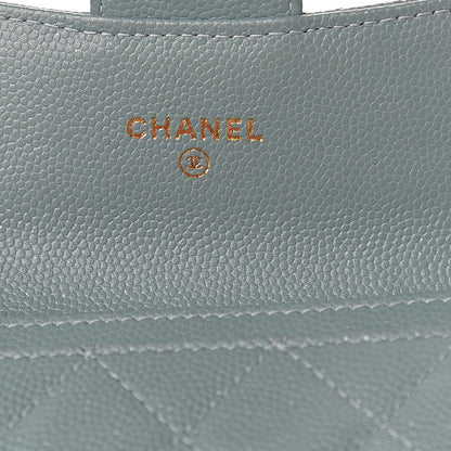 Chanel Caviar Quilted Flap Card Holder Wallet Blue 5 of 8