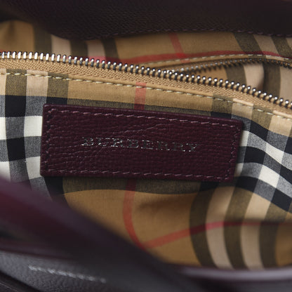 Burberry Grainy Calfskin House Check Small Banner Tote Mahogany Red 6 of 12
