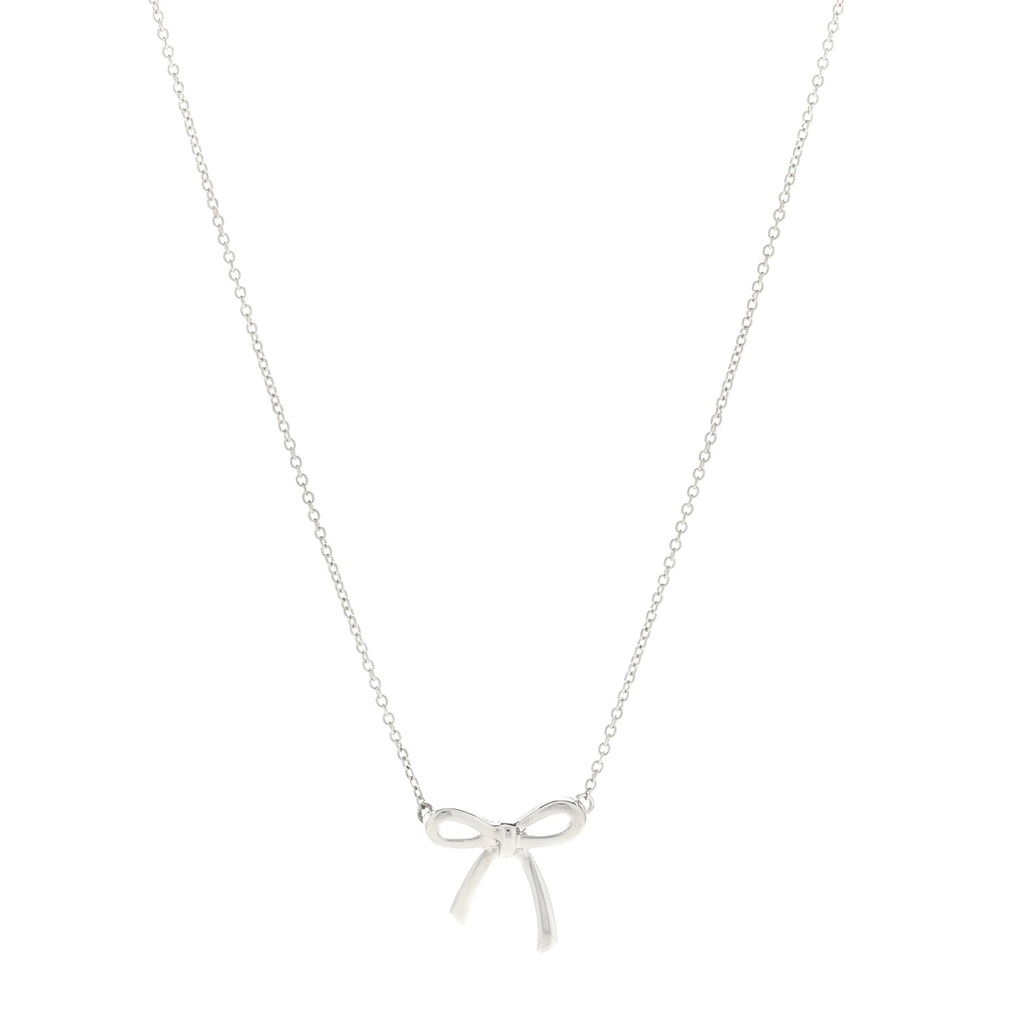 Sterling Silver Small Bow Pendant Necklace