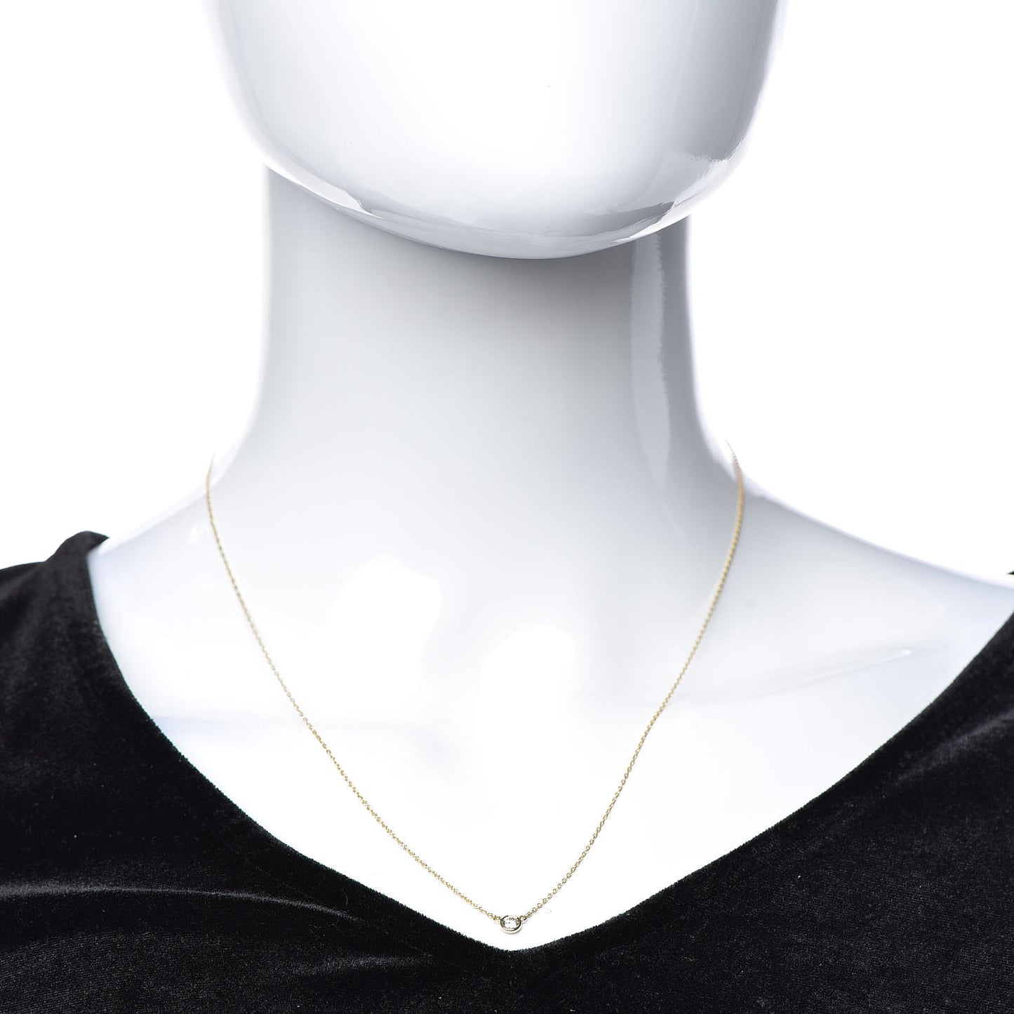 18K Yellow Gold Diamond .12ct Elsa Peretti Diamonds by the Yard Pendant Necklace