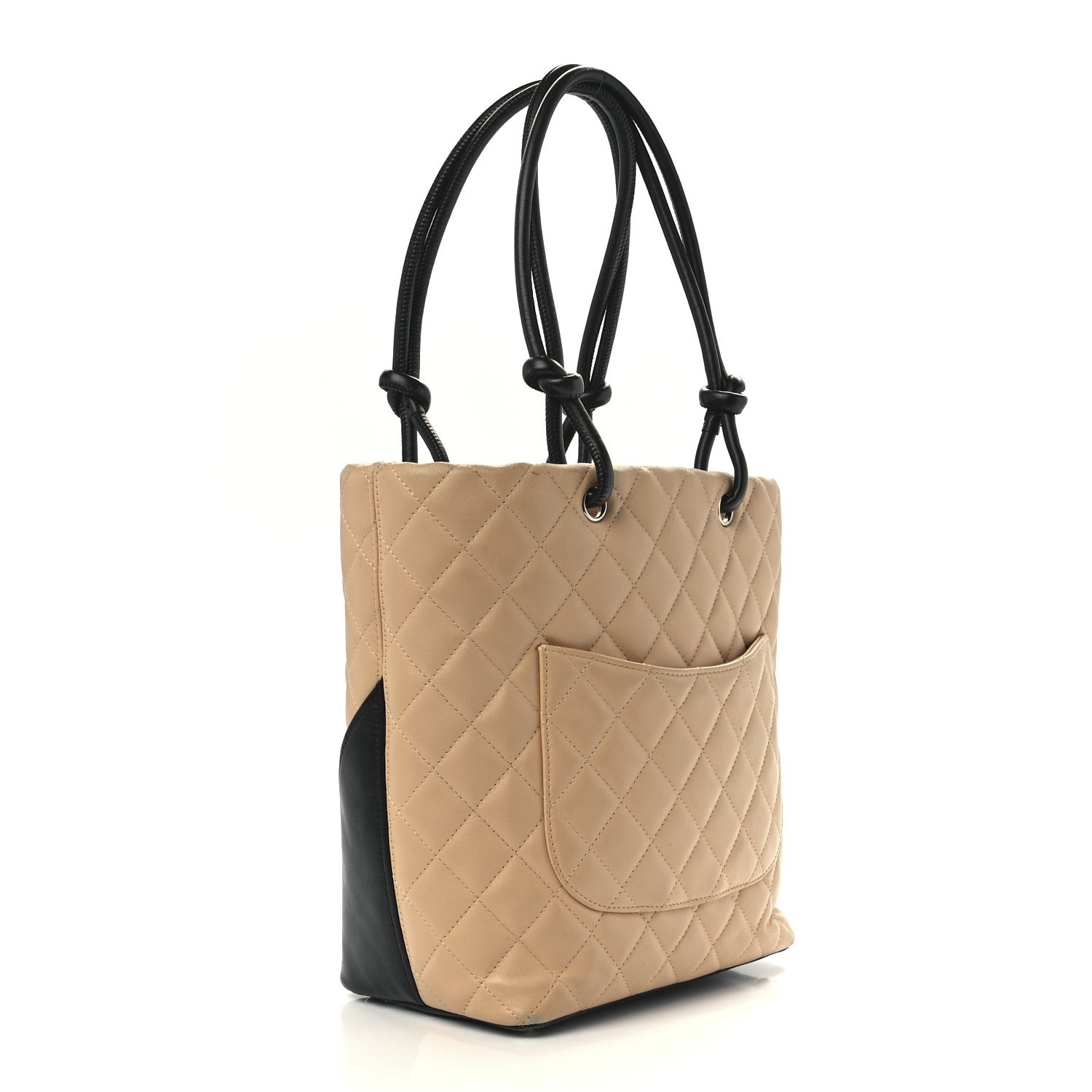 Chanel Calfskin Quilted Medium Cambon Tote Beige Black 3 of 11