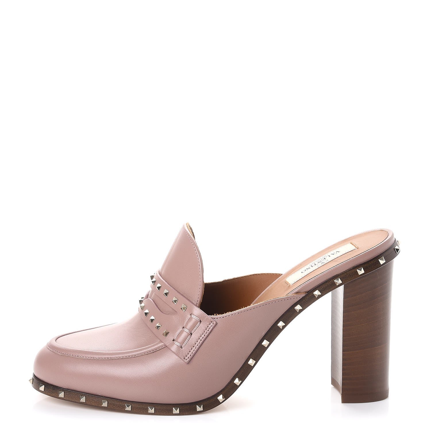 Valentino Garavani Nappa Soul Rockstud High Heel Mules 40 Lipstick 1 of 9