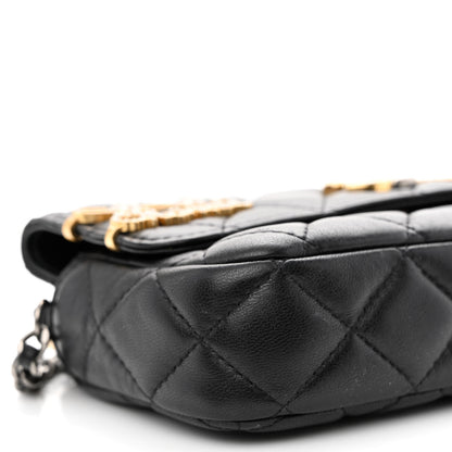 Chanel Lambskin Quilted Coco Clips Single Flap Black 11 of 15