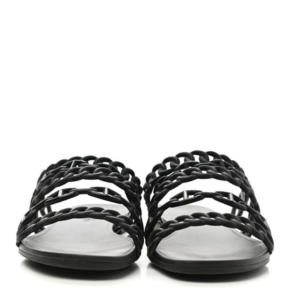 Hermes Rubber Chaine d'Ancre Nude Sandals 38 Black 2 of 8