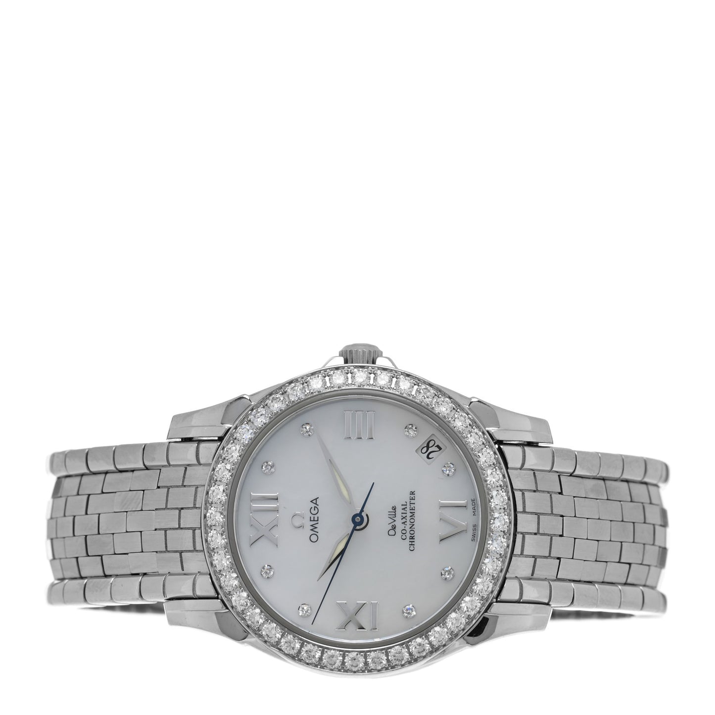 Stainless Steel Diamond Bezel Mother of Pearl 32.5mm De Ville Prestige Automatic Watch 4586.75.00