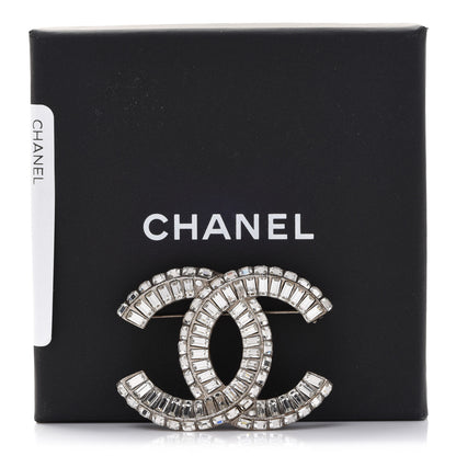 Chanel Baguette Crystal CC Brooch Silver 5 of 5