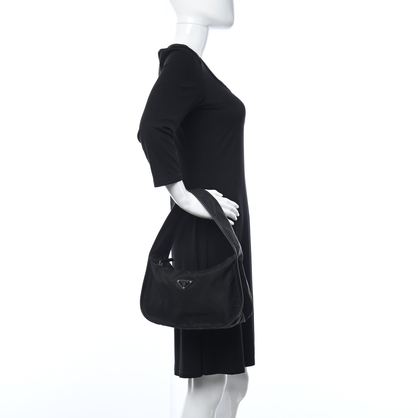 Tessuto Nylon Saffiano Hobo Black