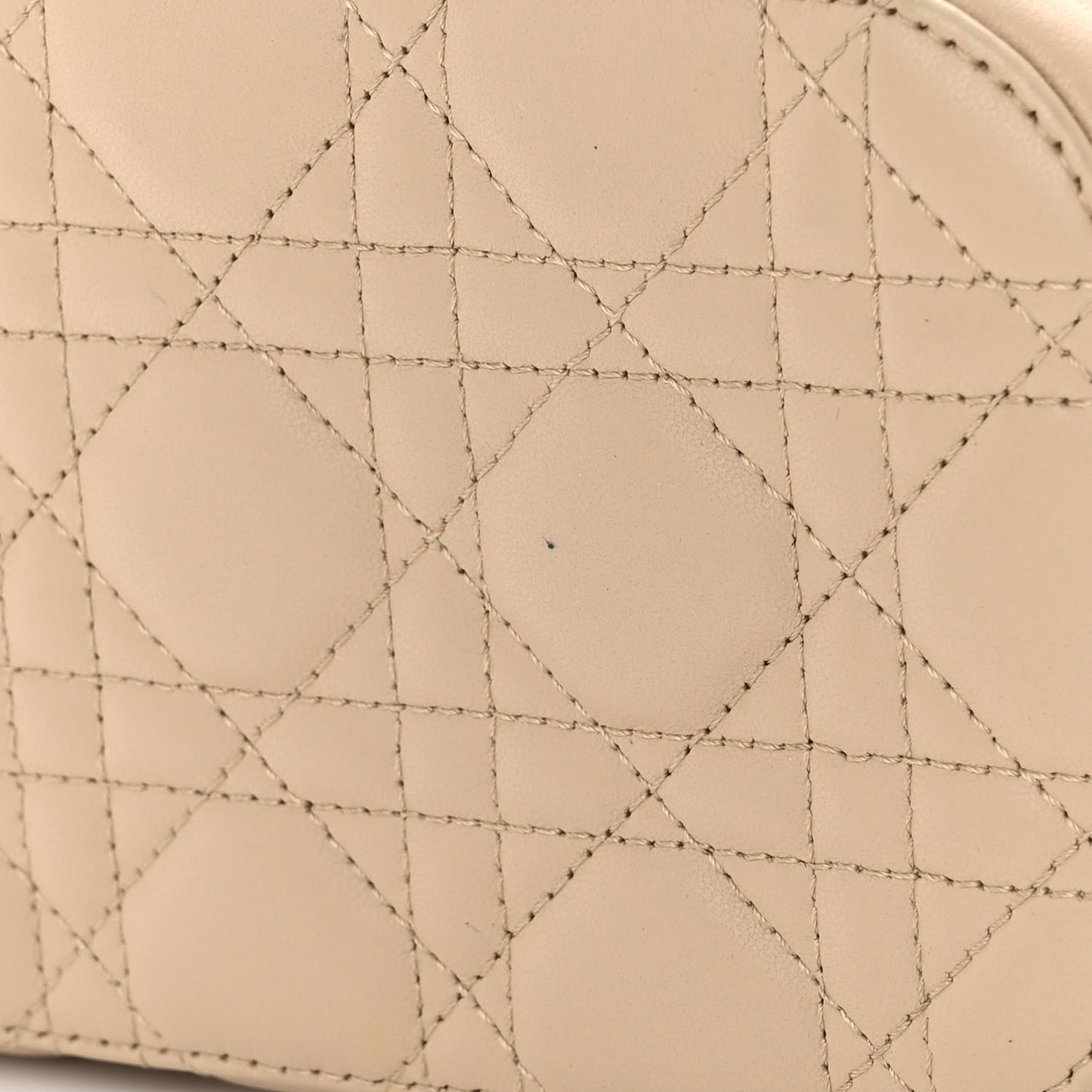 Lambskin Cannage Small Diortravel Vanity Case Light Beige