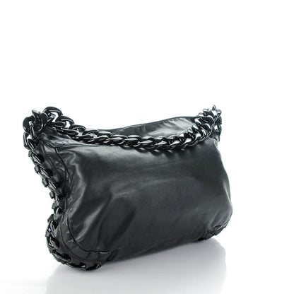 Chanel Calfskin Modern Chain Rhodoid Hobo Black 3 of 7