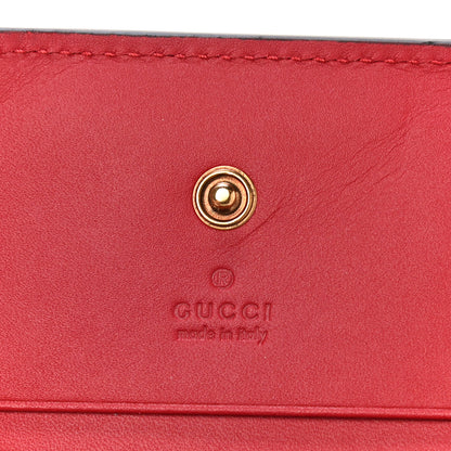 Gucci GG Supreme Monogram Cherry Embellished Card Case Wallet Hibiscus Red 6 of 11