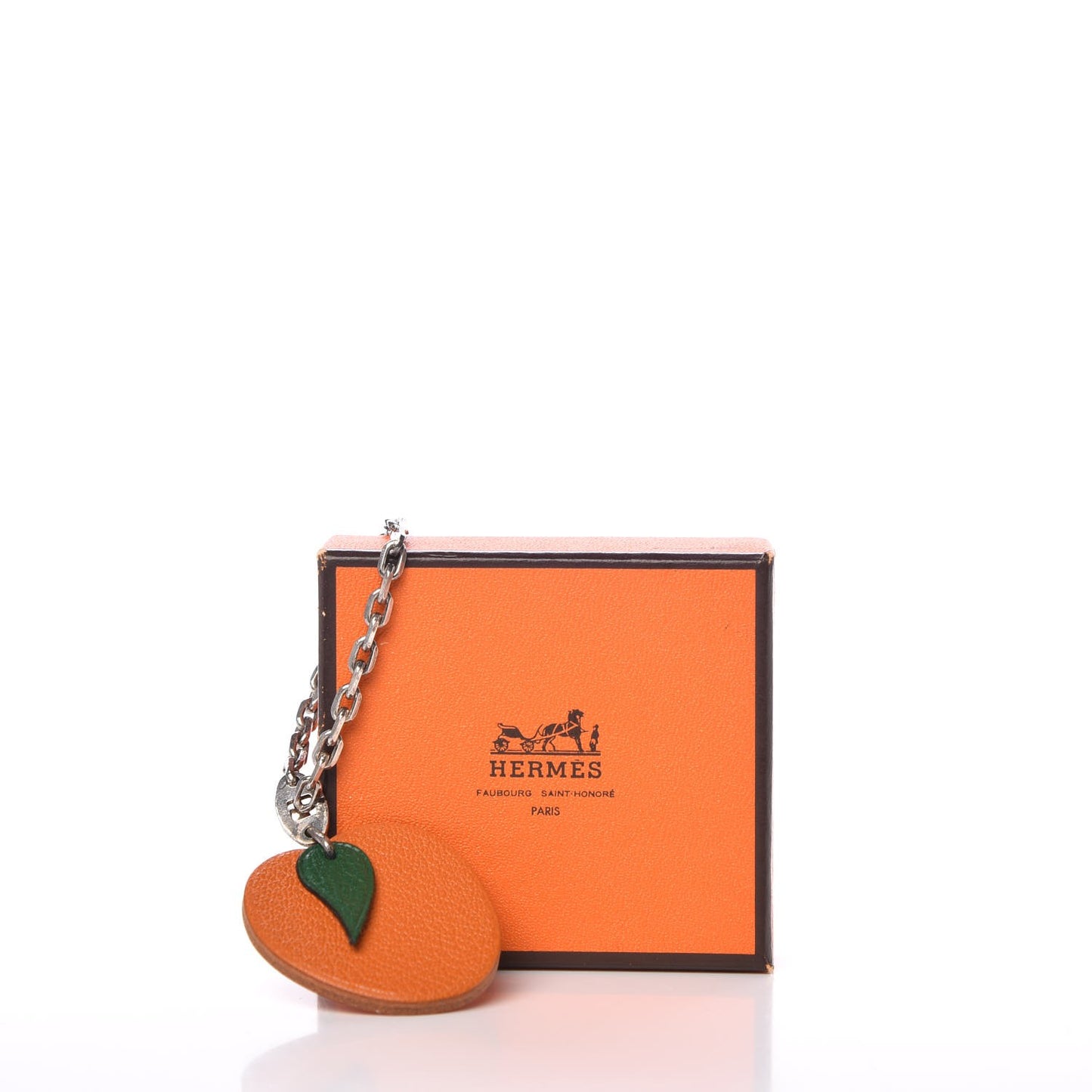 Chevre Mysore Orange Key Chain Bag Charm Orange