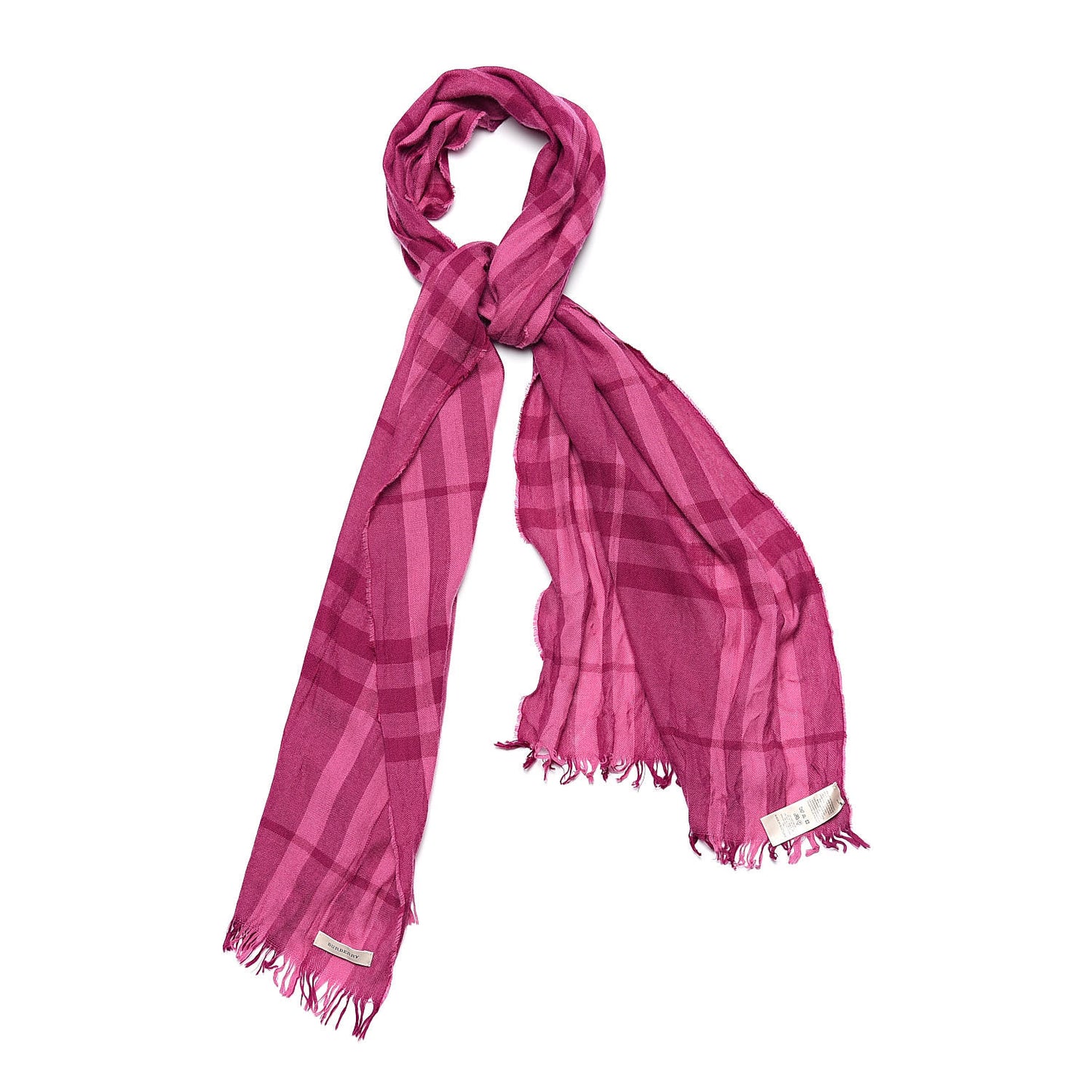 Merino Wool Cashmere Giant Check Scarf Pink