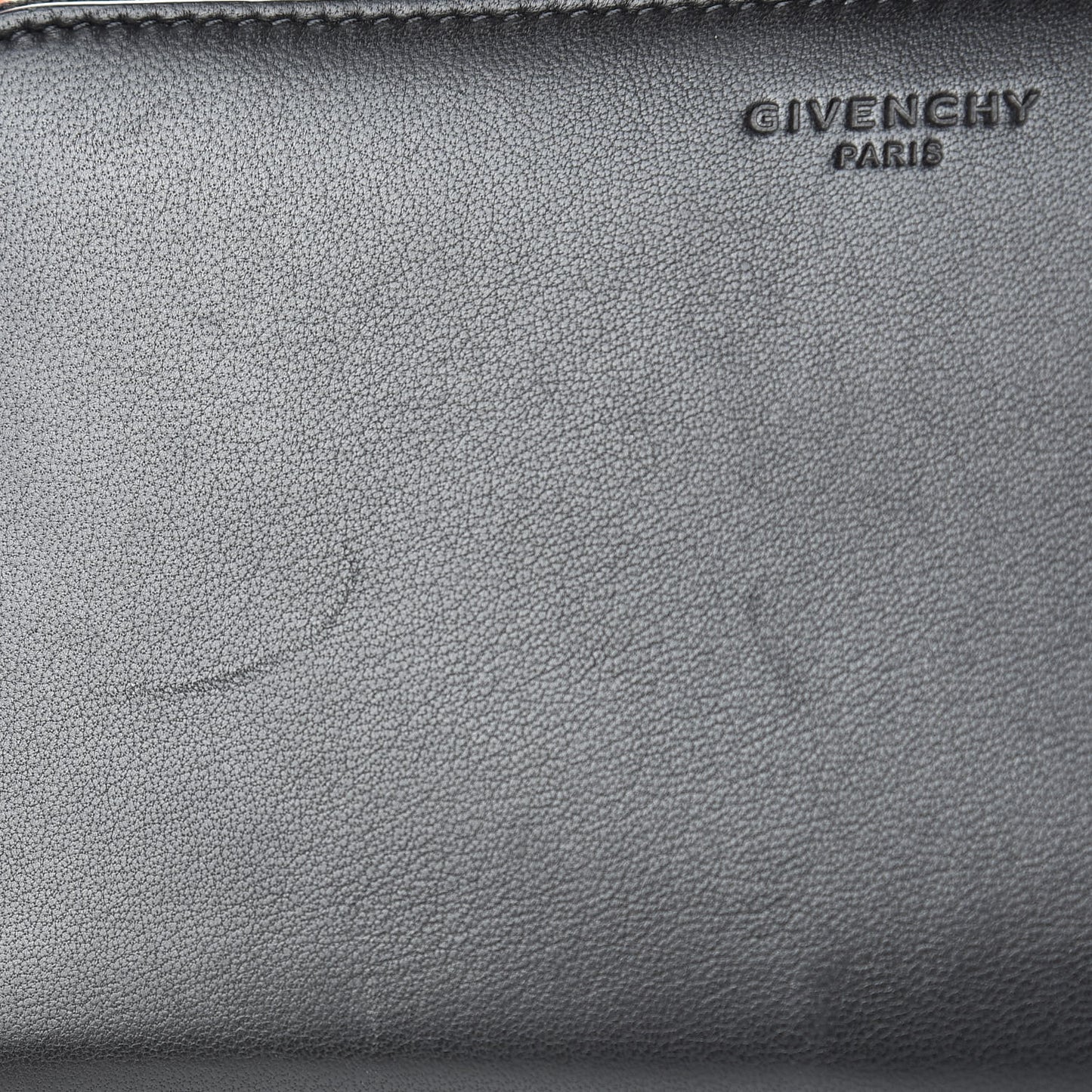 Lambskin Shark Lock Zip Around Wallet Black