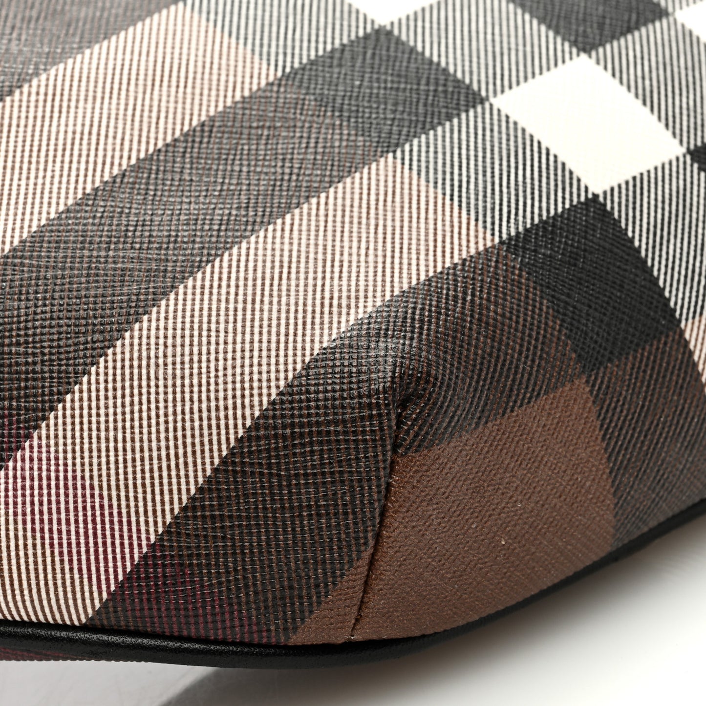 E-canvas Check Bum Bag Dark Birch Brown