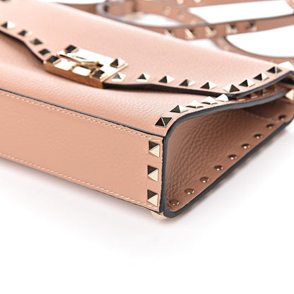Valentino Garavani Pebbled Calfskin Medium Rockstud Flip Lock Crossbody Bag Skin Sorbet 6 of 9