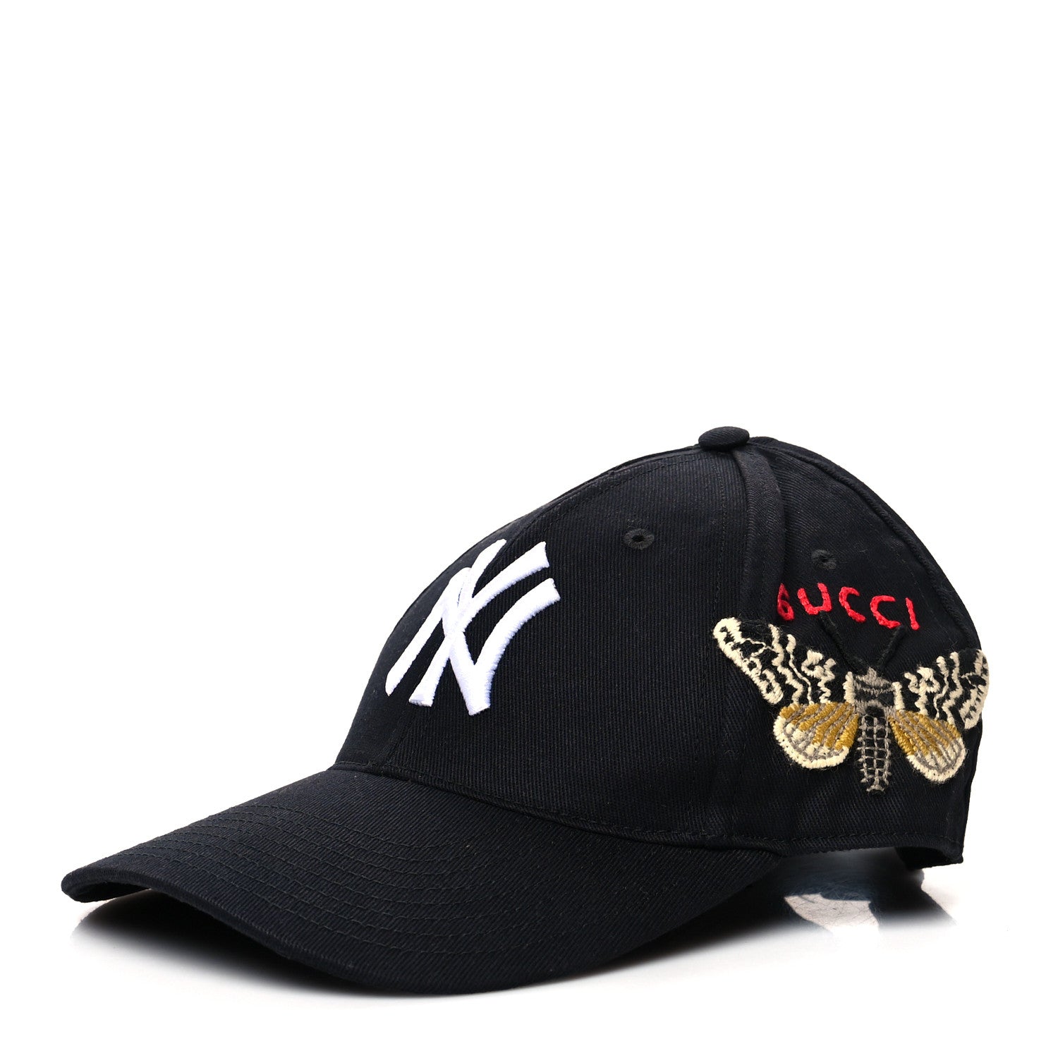 Gucci X MLB Cotton NY Yankees Baseball Hat 57-61 Black 1 of 8