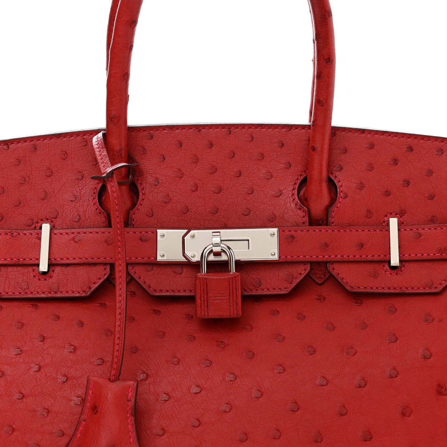Hermes Ostrich Birkin 30 Rouge Vif 8 of 10