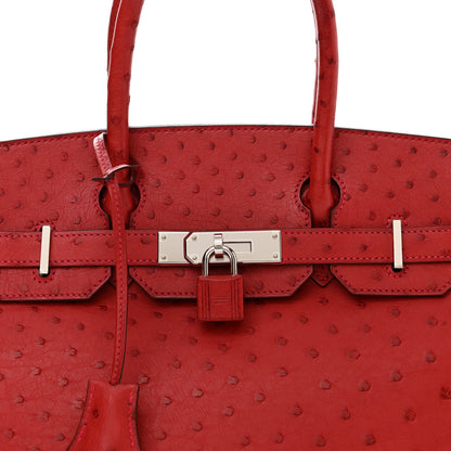 Hermes Ostrich Birkin 30 Rouge Vif 8 of 10