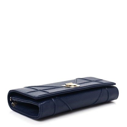 Christian Dior Grained Calfskin Diorama Croisiere Chain Wallet Blue 3 of 6