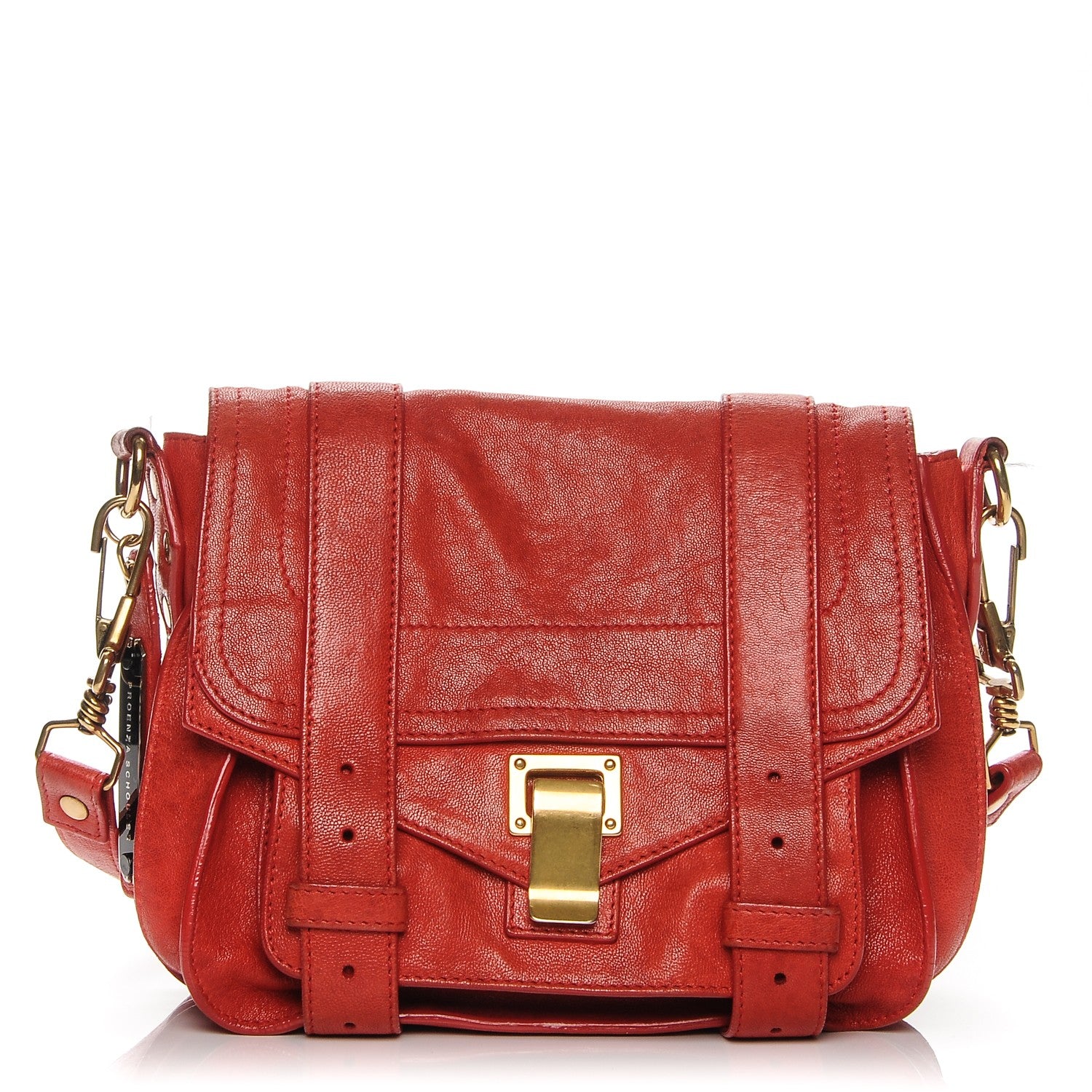 Proenza Schouler Lambskin PS1 Mini Pouch Messenger Fire Red 1 of 8