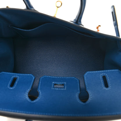 Hermes Madame Calfskin Birkin Sellier 25 Deep Blue 5 of 14