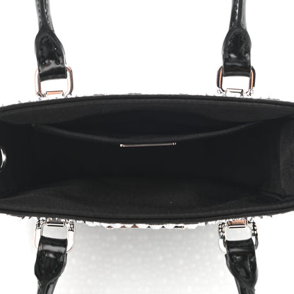 Prada Satin Crystal Metal Triangle Logo Small Double Handle Crossbody Tote Metal 5 of 10