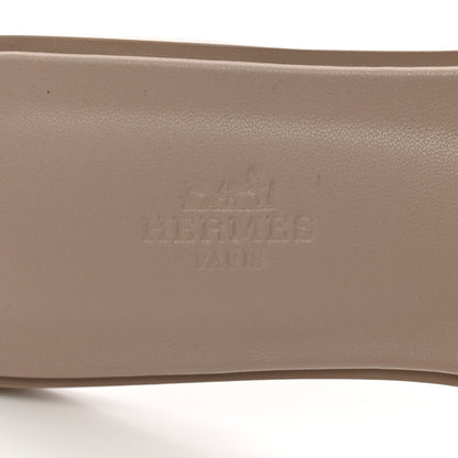 Hermes Box Calfskin Oran Sandals 38 Beige Mastic 7 of 13