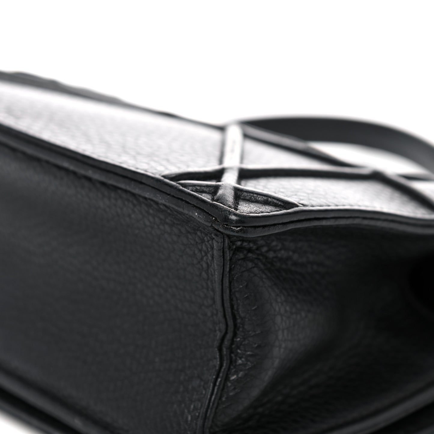 Grained Calfskin Medium Diorama Flap Bag Black