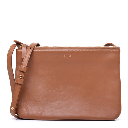 Celine Lambskin Small Trio Crossbody Bag Tan 1 of 15