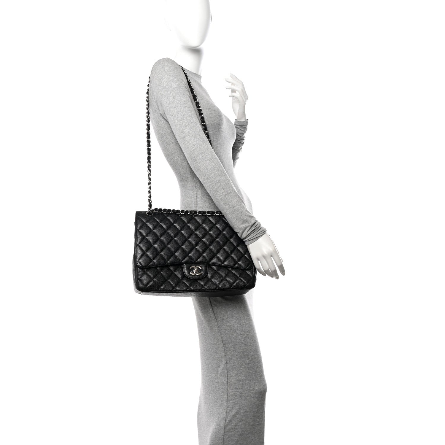 Chanel Caviar Quilted Maxi Single Flap Black 2 of 11