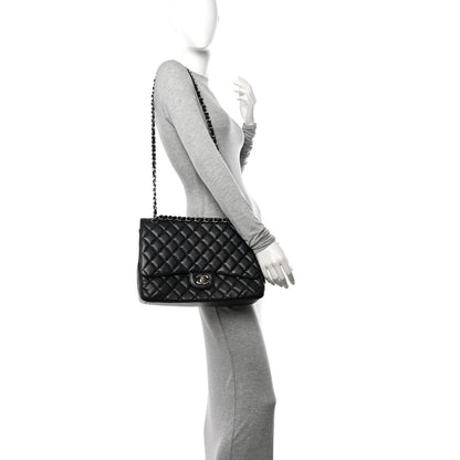 Chanel Caviar Quilted Maxi Single Flap Black 2 of 11