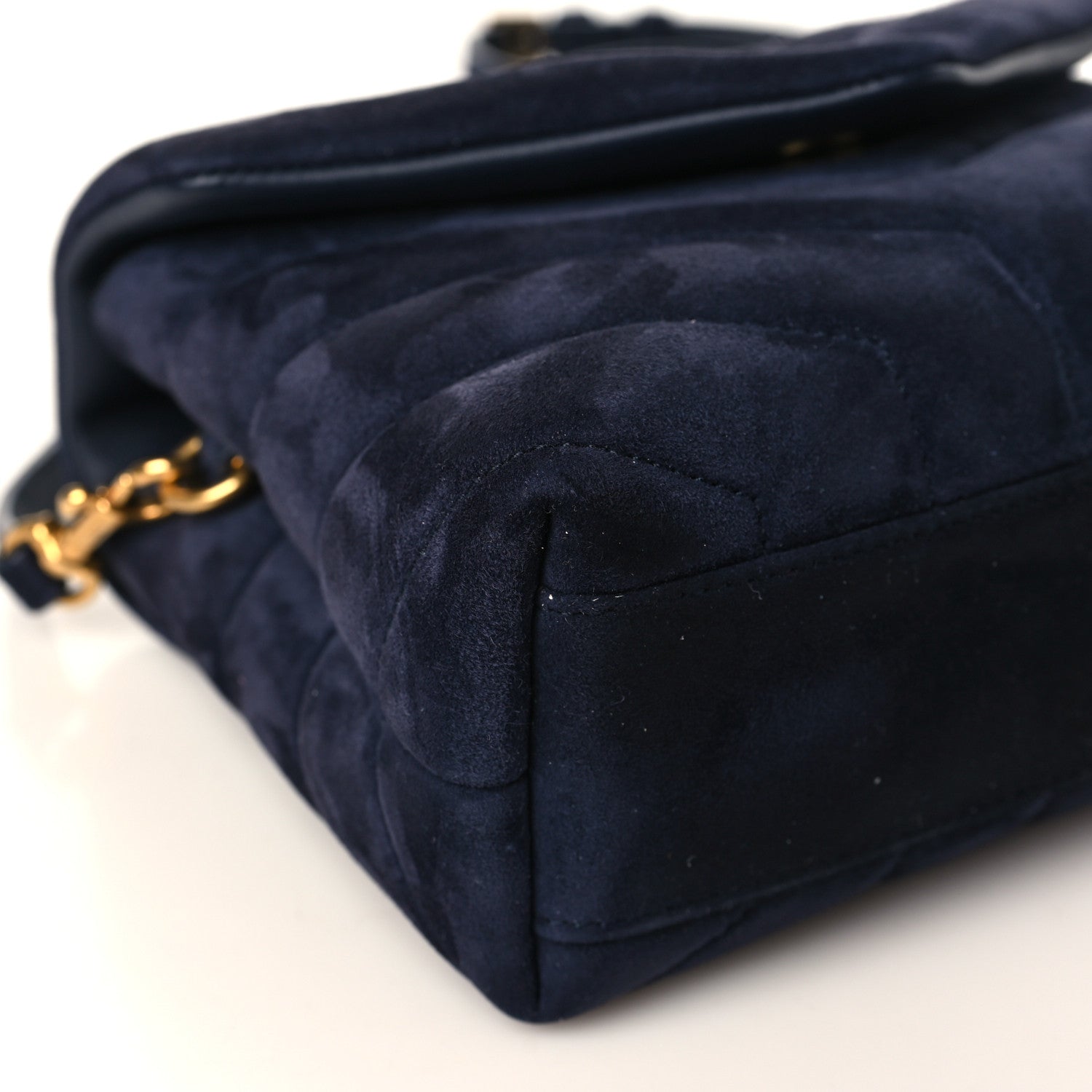Saint Laurent Suede Y Quilted Monogram Toy Loulou Crossbody Bag Navy 8 of 9