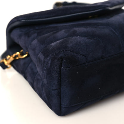 Saint Laurent Suede Y Quilted Monogram Toy Loulou Crossbody Bag Navy 8 of 9