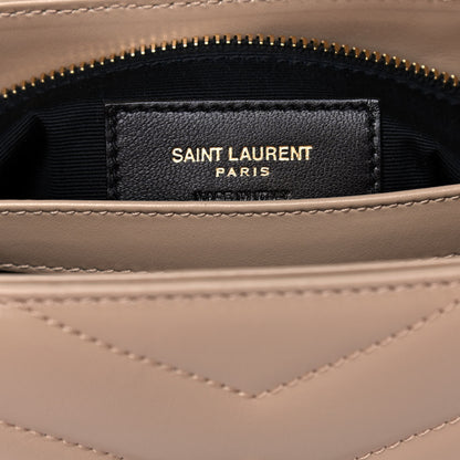 Saint Laurent Calfskin Y Quilted Monogram Toy Loulou Crossbody Bag Latte 5 of 10