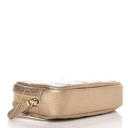 Chanel Metallic Calfskin Quilted Small Curvy Pouch Cosmetic Case Gold 4 of 8