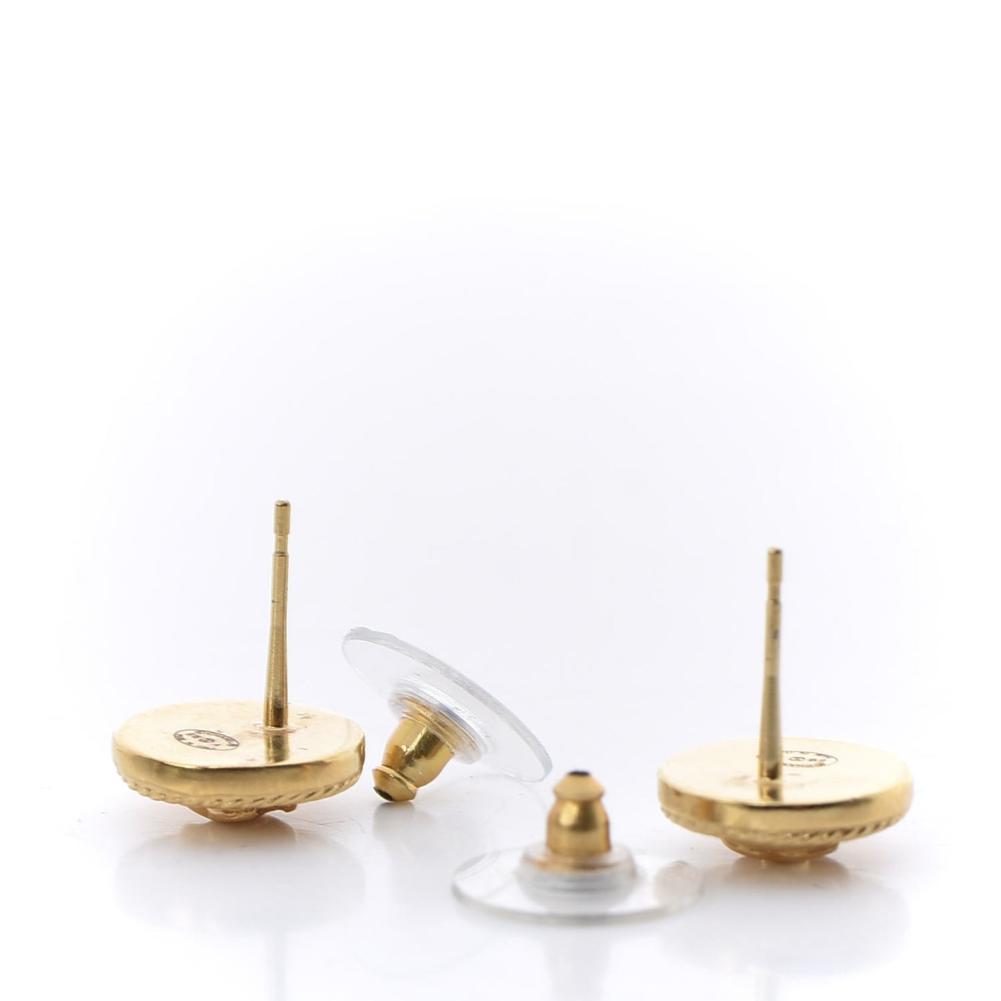 CC Button Earrings Gold